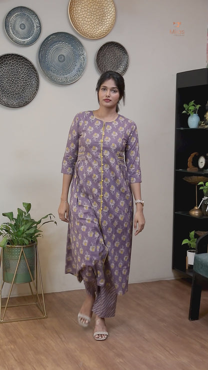 Cotton Co-ord Set: Effortless Style & Comfort-Moss Green