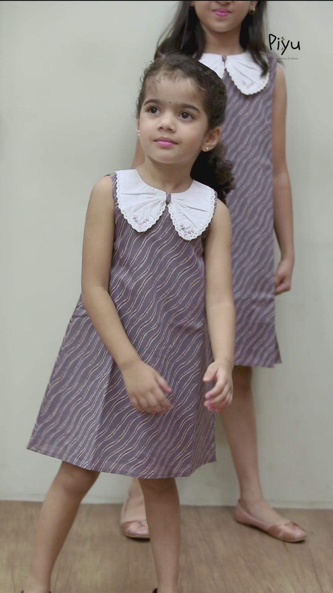 South Cotton Kids Frock, Lace Butterfly Collar