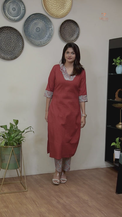 Pintuck & Kantha Top with Mirror Work